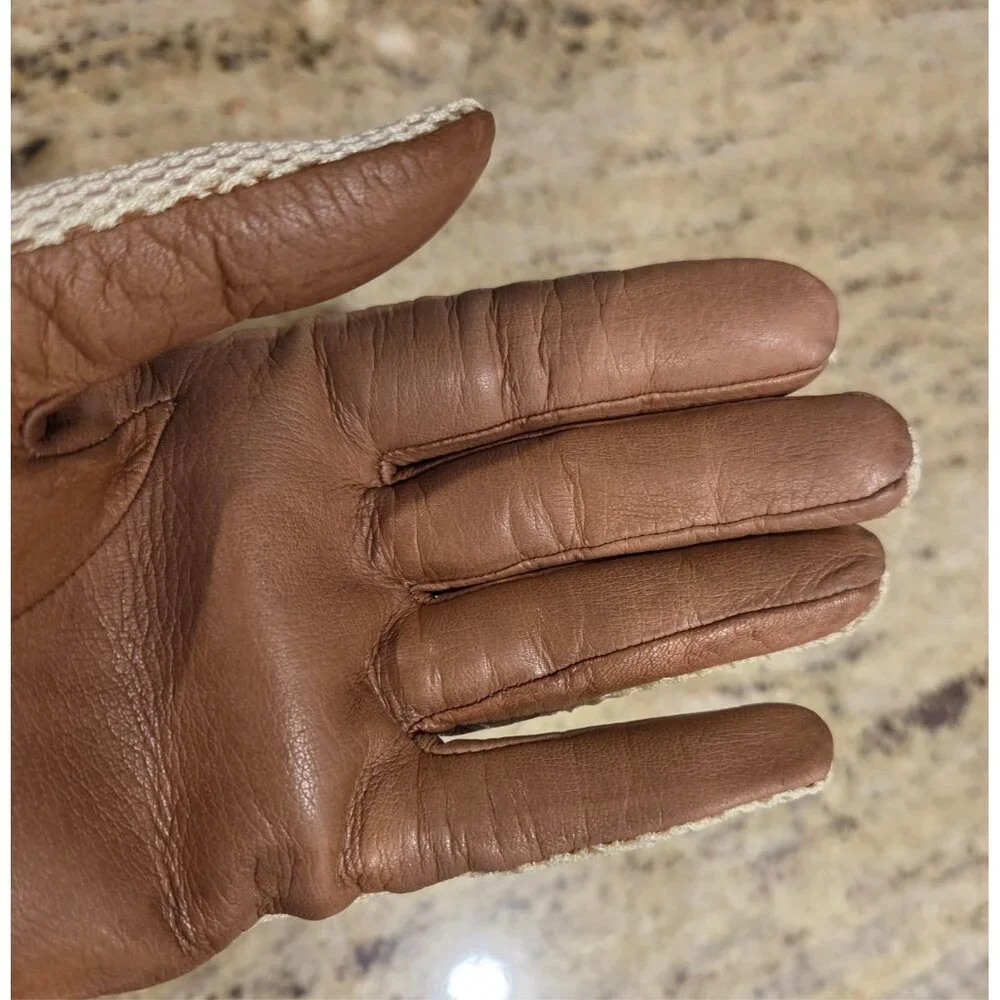 Vintage Womens Size M Leather Mesh Gloves